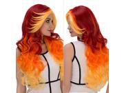 Halloween Women Cosplay Wigs CoastaCloud Women Long Deep Wave Curly Synthetic Hair Wig Ombre Orange 70cm 28