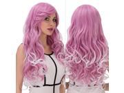 Halloween Women Cosplay Wigs CoastaCloud Long Wave Cartoon Powder Purple Gradient Curly Hair Wig with Bang 70cm 28