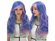 Halloween Women Cosplay Wigs CoastaCloud Women s Fashionable Multi color Long Wave Top Quality Synthetic Wigs with Bang