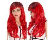 Halloween Women Cosplay Wigs CoastaCloud Cartoon Mermaid Cosplay Wig Red Color Ombre Long Curly Hair Wig with Bang 70cm