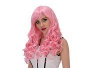 Halloween Women Cosplay Wigs CoastaCloud Mermaid Costume Ball Cosplay Wig Pink Color Long Curly Hair Wig with Bang 65cm