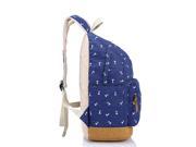 Lightweight Canvas Laptop Backpack Cute School Bag with One Free Pen Bag Dark Blue