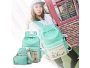 Casual Style Lightweight Canvas Laptop Bag Shoulder Bag Bookbag School Backpack with Cross body Bag and Purse Pen Bag