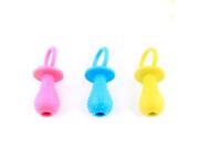Molar Teeth Rubber Mini Pacifier Chew Toy for Pets Dogs Cats with Bell Pink