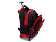 18 Inch Wheeled Backpack High Capacity Lightweight Rolling Laptop Computer Backpack Red