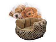 Warm Cozy Small Soft Plush Pet Dog Puppy Cat Polka Dot Bed House Cushion Medium Gold