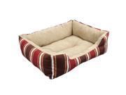 Soft Washable Dog Cat Pet Bed Cushion with Faux Suede Lining Rectangle Pet Bed All Season All Weather Pet Bed Large Red