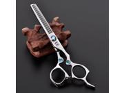 6 Barber Scissors Set high grade Stainless Steel Haircut Scissors Shears Thinning Scissors for Hairdressing Blue Jewel