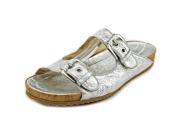 Stuart Weitzman Freely Women US 6.5 Silver Slides Sandal
