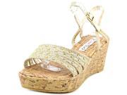 Two Lips Too Kale Women US 8.5 Gold Wedge Sandal