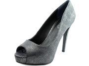 Charles By Charles David Fox Women US 5.5 Silver Peep Toe Heels