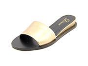 Delman Megan Women US 7.5 Gold Slides Sandal