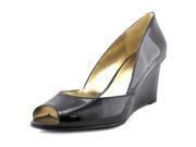 Alfani Kendol Women US 6.5 Black Peep Toe Wedge Heel