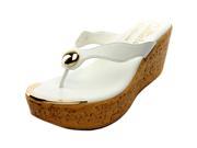 Callisto Button Women US 8 White Wedge Sandal