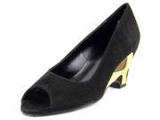 Vaneli Brandyn Women US 7 N S Black Peep Toe Wedge Heel