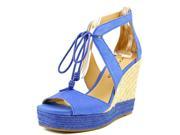 Lucky Brand Listalia Women US 5.5 Blue Wedge Sandal