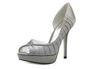 Adrianna Papell Rachel Women US 8.5 Silver Peep Toe Heels