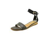 Sperry Top Sider Isha Womens Size 7.5 Black Leather Wedge Sandals Shoes