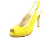 Nine West Emilyna Women US 5.5 Yellow Peep Toe Slingback Heel