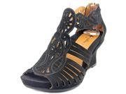 Earthies Caradonna Women US 9.5 Black Wedge Sandal
