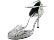 Adrianna Papell Foley Women US 8 Silver Peep Toe Heels