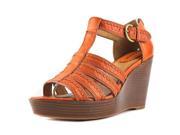 H.S. Trask Saydee Women US 8.5 Orange Wedge Sandal