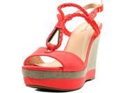 Qupid Kelsey 15 Women US 8.5 Orange Wedge Heel