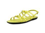 Tod s Sand G Legg OV Fibbiette Women US 7.5 Yellow Slingback Heel