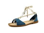 Tod s Sandalo Cuoio PK Anello Logato Women US 7.5 Blue Slides Sandal