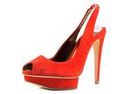 BCBG Max Azria Fennel Women US 6 Red Peep Toe Slingback Heel