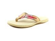 Sperry Top Sider Seafish linen Women US 5.5 Pink Flip Flop Sandal