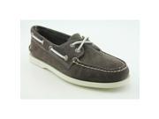 Sperry Top Sider A O 2 Eye Suede Men US 7 Gray Moc Boat Shoe
