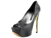 Gina 4709 Women US 8 Black Peep Toe Heels