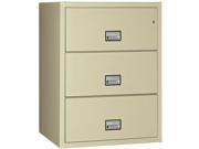 Phoenix Lateral 31 inch 3 Drawer Fireproof File Cabinet Putty