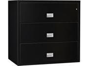 Phoenix Lateral 44 inch 3 Drawer Fireproof File Cabinet Black