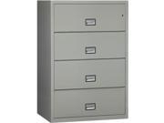 Phoenix Lateral 38 inch 4 Drawer Fireproof File Cabinet Light Gray