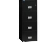 Phoenix Vertical 25 inch 4 Drawer Legal Fireproof File Cabinet Black