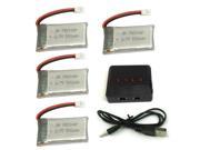 4PCS Syma X5SW X5C X5C 1 550mAh 3.7V Lipo Battery with 4 in 1 Charger For Drone