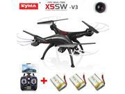 SYMA X5SW-V3 WiFi FPV 2.4Ghz RC Quadcopter Drone HD Camera RTF Black+3 Batteries