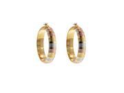 DANI G. STERLING SILVER TRI COLOR GOLD PLATE HOOPS