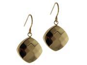 DANI G. 10KT GOLD FACETED PUFFY DANGLE FRENCH WIRE EARRINGS