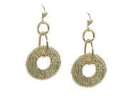 DANI G. 10KT YELLOW GOLD ROUND HAMMERED FRENCH WIRE DANGLE EARRINGS