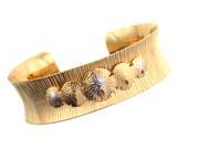 DANI G. STERLING SILVER 14KT GOLD PLATED SEALIFE CUFF