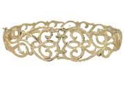 DANI G. STERLING SILVER GOLD PLATED FANCY FLORAL BANGLE