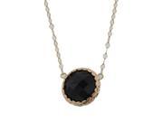 DANI G. 10KT FACETED ROUND BLACK ONYX NECKLACE