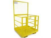 Forklift Safety Cage Work Platform Lift Basket Aerial Fence Rails Yellow 2 man