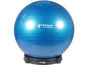 Titan Fitness Blue 65cm Exercise Stability Ball w Base Chair Combo Gym Yoga
