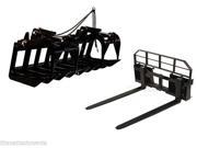 72 Root Grapple Bucket and 48 HD Pallet Forks PACKAGE Skid Steer Loader Tractor