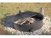 24 Steel Fire Ring with Cooking Grate Campfire Pit Park Grill
