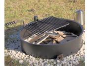 32 Steel Fire Ring with Cooking Grate Campfire Pit Park Grill BBQ Camping Trail